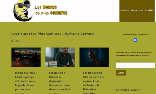 Page d'accueil du blog culturel "Les Heures Les Plus Sombres"