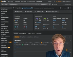 Tableau de bord de Ahrefs Webmaster Tools