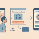 Parcours en 3 étapes entre TikTok, page de présentation et abonnement à une page OnlyFans d’artiste indépendant