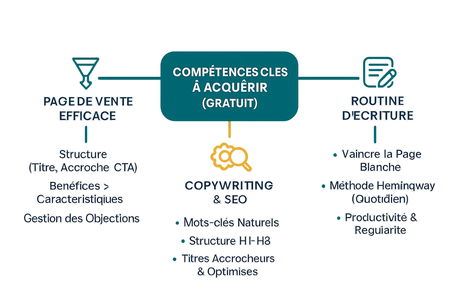 Homme devant un ordinateur avec des éléments de copywriting visibles à l'écran
