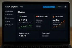 Tableau de bord d’un compte créateur sur OnlyFans