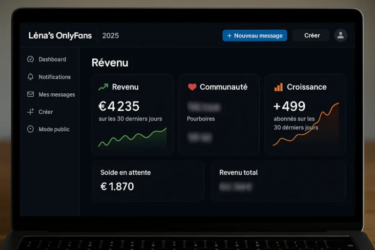 Tableau de bord d’un compte créateur sur OnlyFans