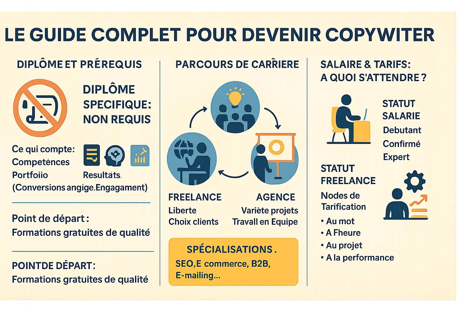 Illustration du métier de copywriter en freelance