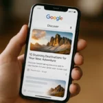 Flux Discover sur mobile avec article SEO mis en avant