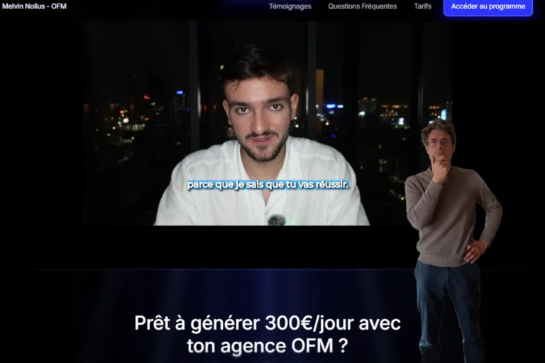 Capture page d'accueil du site de Melvin Nolius; Mon avis sur sa formation
