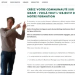 Page de présentation de la formation Instagram de Livementor