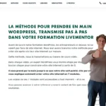 Capture d'écran de la page de présentation de la formation à WordPress sur le site Livementor