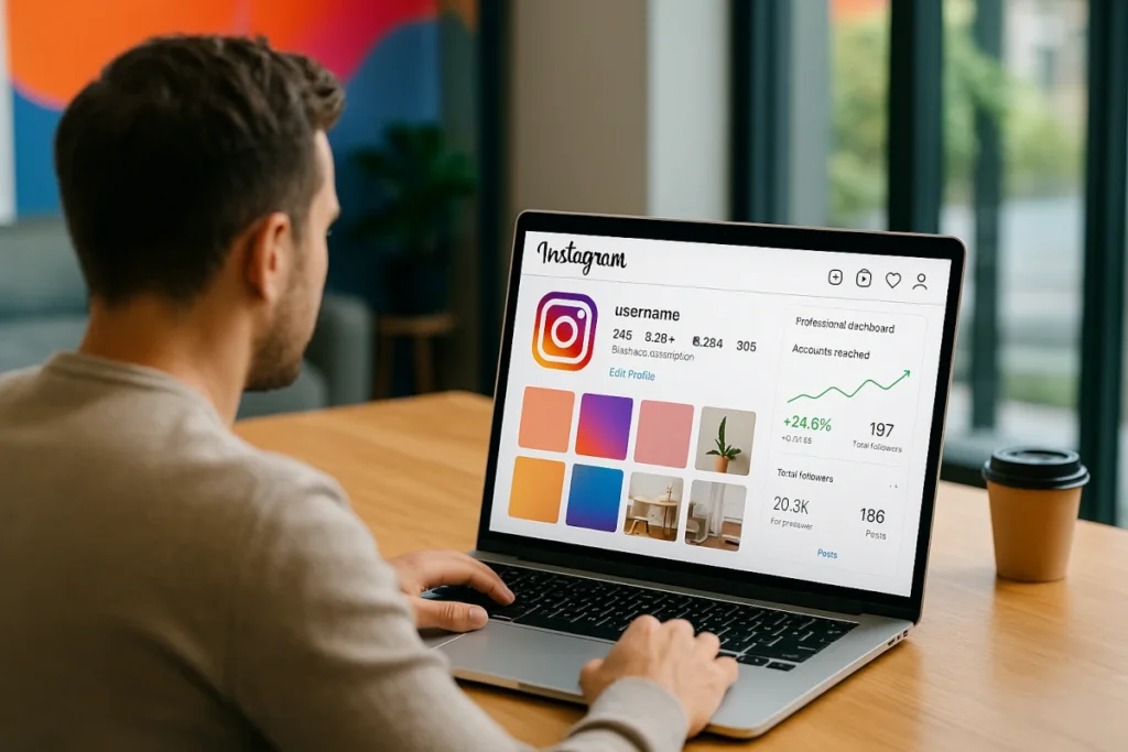Entrepreneur utilisant le réseau social Instagram pour développer son CA