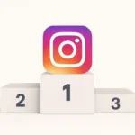 Classement des meilleures formations Instagram représenté par un podium