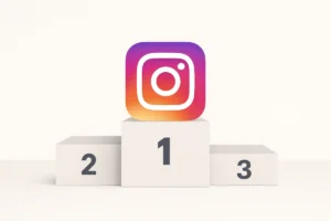 Classement des meilleures formations Instagram représenté par un podium