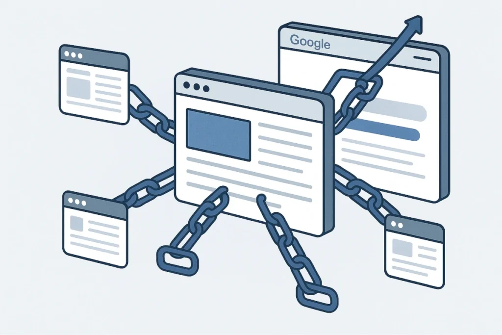 Illustration symbolisant la puissance des backlinks pour le SEO