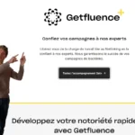 Page d'accueil de la plateforme de netlinking Getfluence