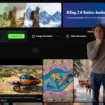 Page d'accueil de Kling AI avec Fabien Pusset interrogatif