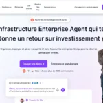 Page d'accueil du site de Text Cortex, avec une incrustation de Fabien Pusset qui s'interroge sur la valeur de cet outil IA