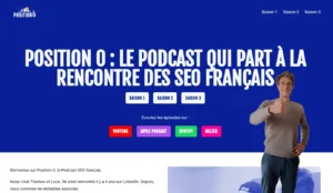 page d'accueil du site du podcast SEO Position 0