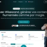 page d'accueil du site Wisewand, tool de rédaction IA ultra quali