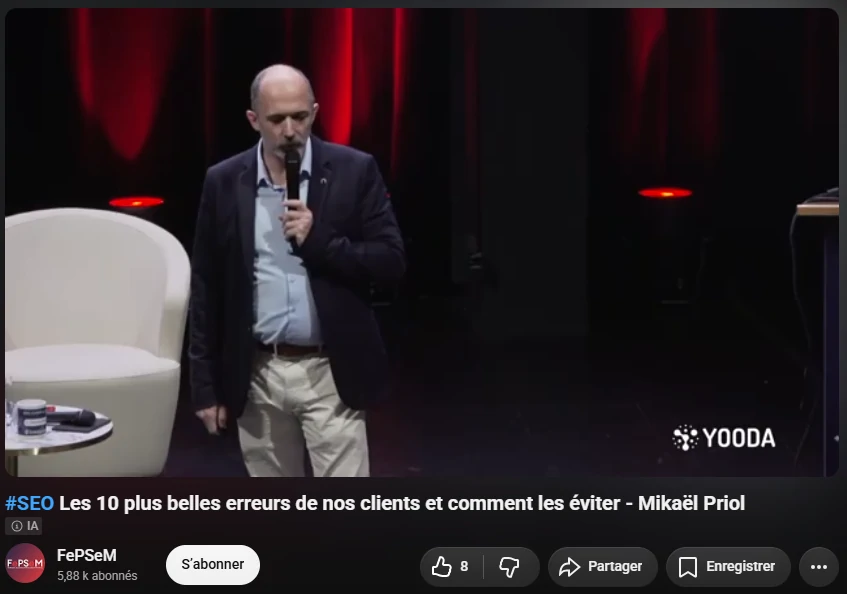 Mikaël Priol en conférence SEO pour la FePSeM