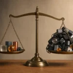Balance en équilibre entre un stack IA de solopreneur réduit et une pile d'outils numériques inutilisés