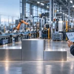 Podium dans une usine moderne illustrant un comparatif des meilleures agences SEO industrielles